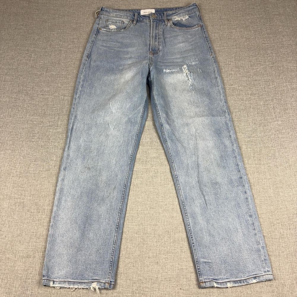 Dear John Jeans Womens 29 Blue Light Wash High Rise Straight Distressed Denim - Picture 1 of 14